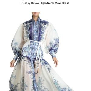 Zimmermann Glassy Billow High-Neck Maxi Dress NWT
